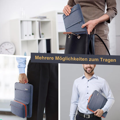 Laptoptasche 13.3-14 Zoll dunkelgrau mit Zubehörtasche