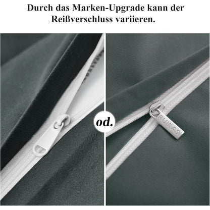Kissenbezug 80x80 Grau Mikrofaser Reißverschluss Doppelpack