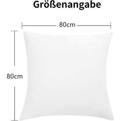 Kissenbezug 80x80 Weiß 2er Set Mikrofaser Reißverschluss