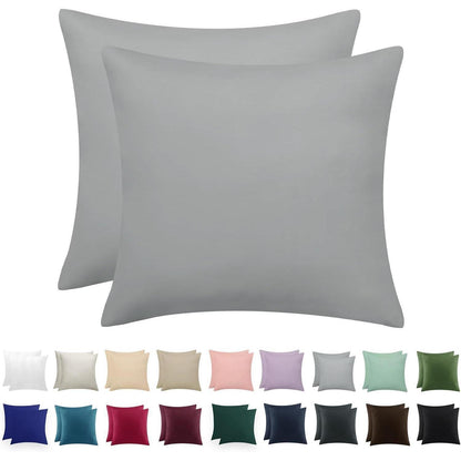 Kissenbezug 80x80 Grau 2er Set - Mikrofaser Reißverschluss
