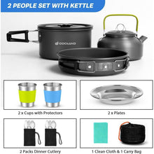 Odoland Camping Geschirr Set 17-teilig Aluminium Kochset
