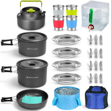 Odoland Camping Geschirr Set 29-teilig Outdoor Kochgeschirr