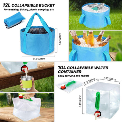 Odoland Camping Geschirr Set 29-teilig Outdoor Kochgeschirr