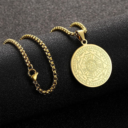 Erzengel Siegel Medaille Talisman Halskette Edelstahl Herren