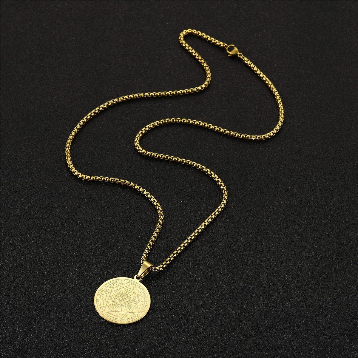 AFSTALR Herren Halskette 7 Erzengel Siegel Talisman Amulett Edelstahl