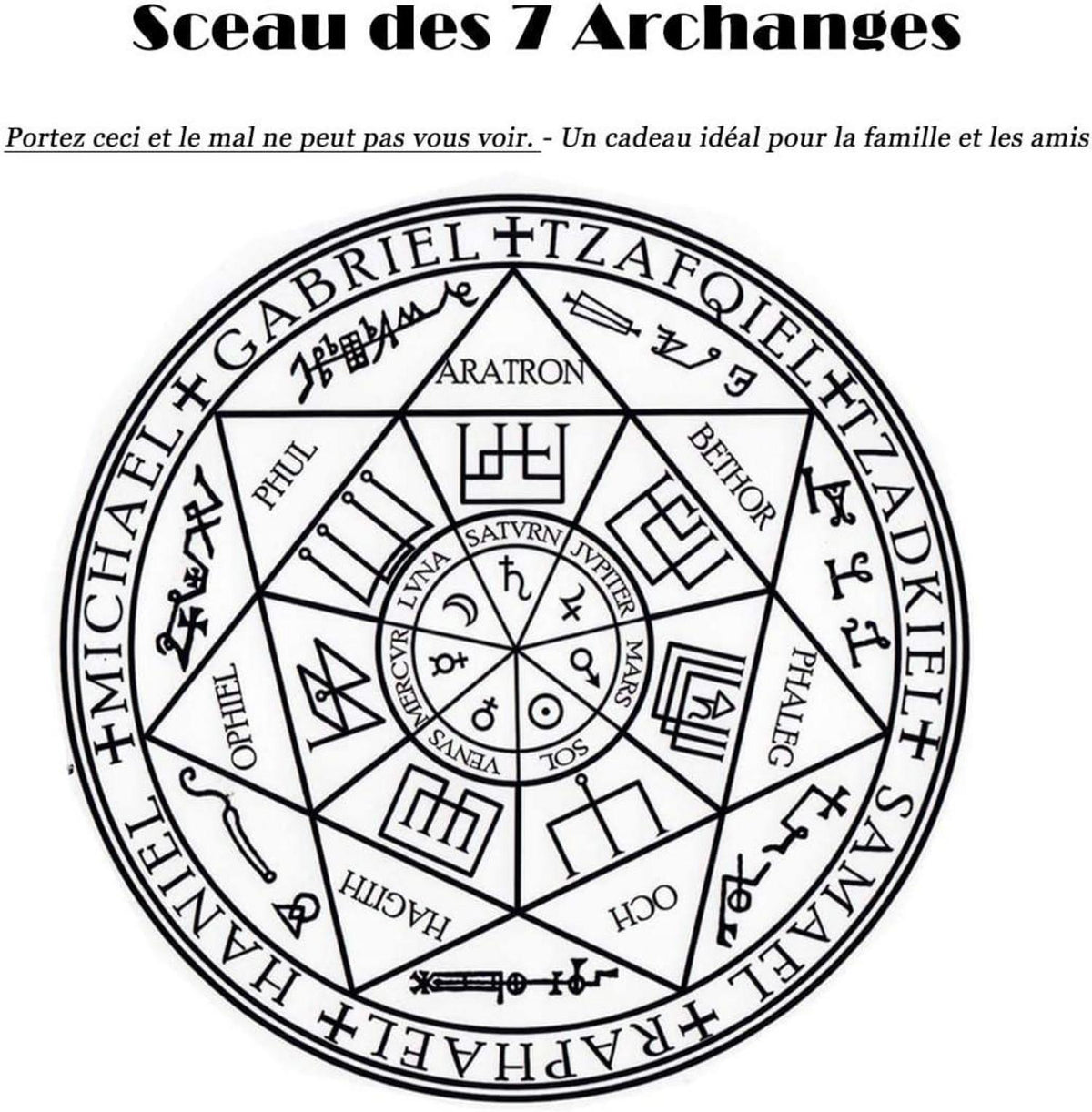 Herren Halskette 7 Erzengel Siegel Amulett Talisman Edelstahl