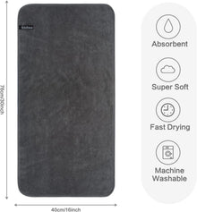 2er Pack Mikrofaser Handtücher 40x76 cm Dunkelgrau Schnell