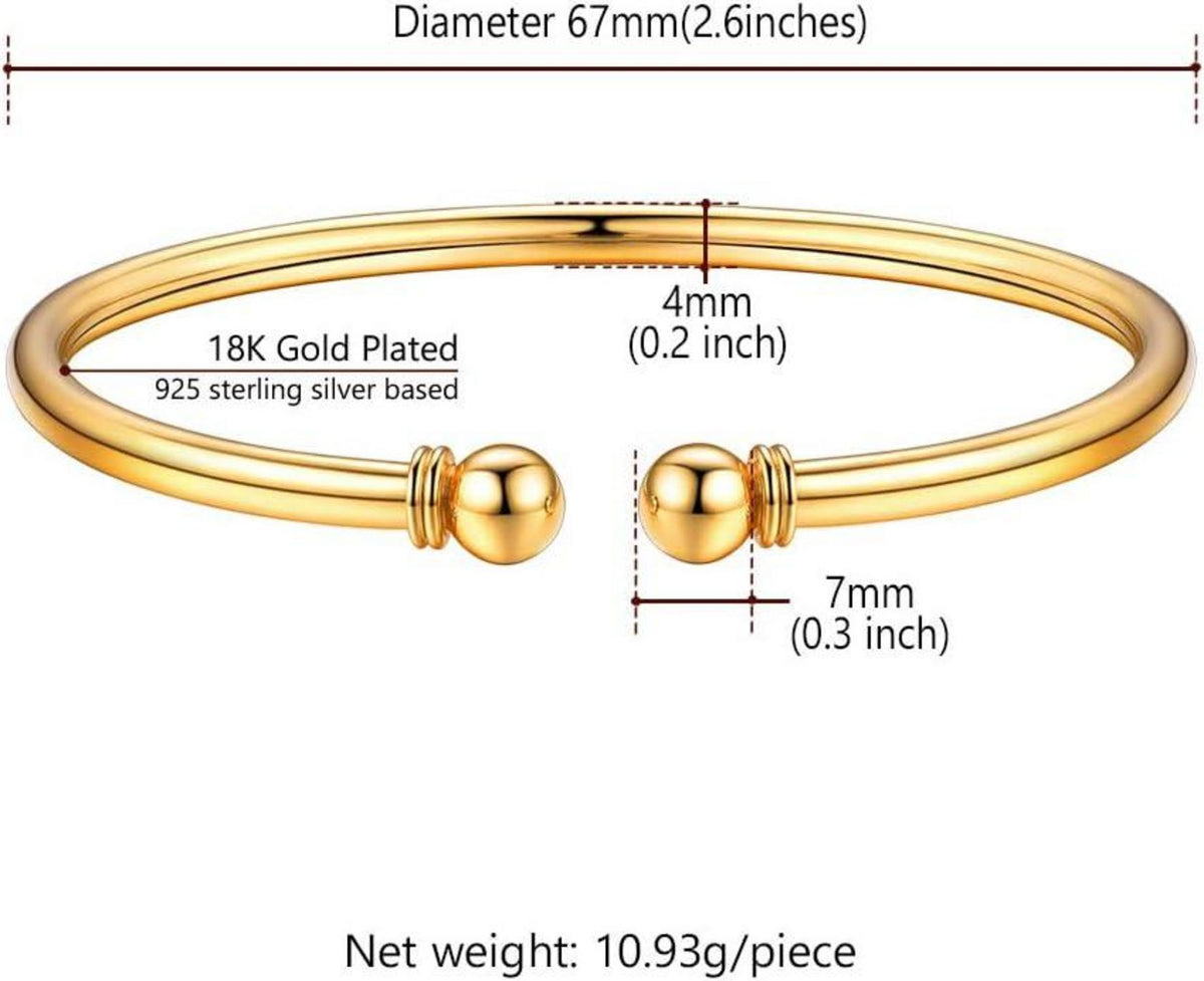 U7 Damen Offener Armreif 18k vergoldet 925 Silber Accessoire