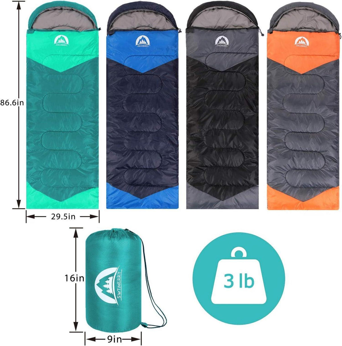 Schlafsack 3-4 Jahreszeiten für Jugendliche und