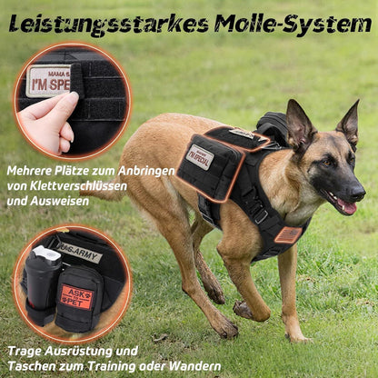rabbitgoo Hundegeschirr Taktisches Brustgeschirr MOLLE