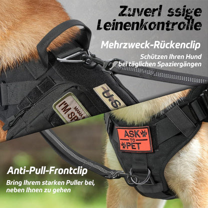rabbitgoo Hundegeschirr Taktisches Brustgeschirr MOLLE