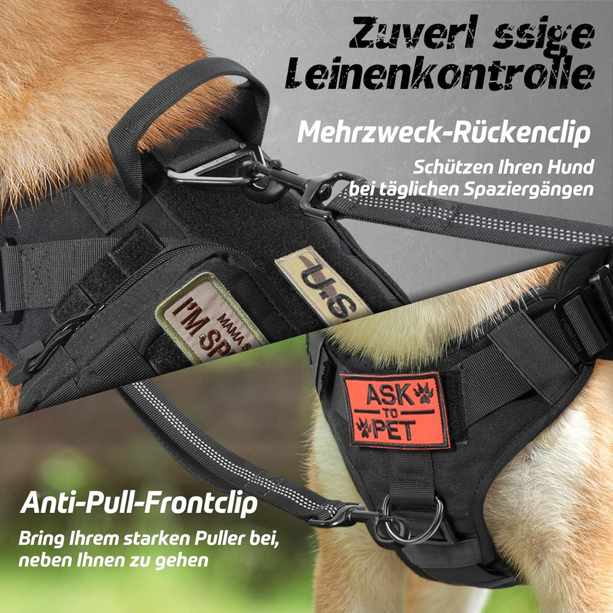 Hundegeschirr Grosse Hunde No Pull MOLLE Sicherheitsgeschirr