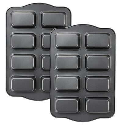 Mini Kastenform 2er-Set | 8 Kuchen | Antihaft Backform 36x24cm