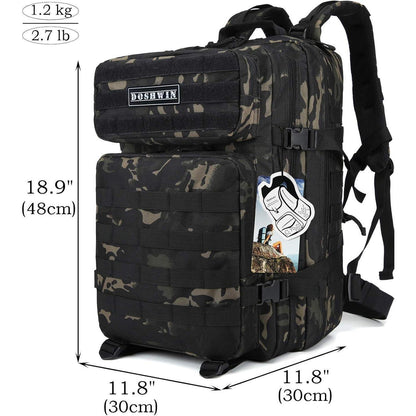 Taktischer Rucksack 40L wasserdicht mit vielen Fächern Schwarz