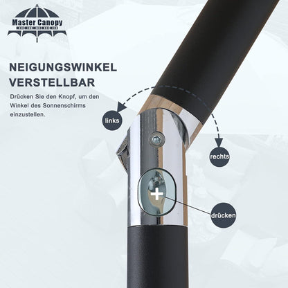 270cm Solar-LED Sonnenschirm Terrassenschirm Gartenschirm 8 Rippen dunkelgrün