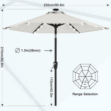 Sonnenschirm mit Solar-LED 230 cm wasserfest und