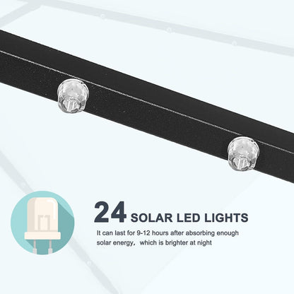 Sonnenschirm mit Solar-LED 230 cm Outdoor Dunkelgrün