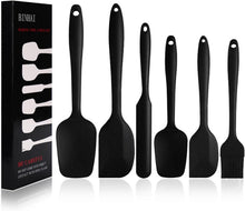 Premium Silikon Spatel Set Schwarz 6-teilig Antihaft Küchenutensilien
