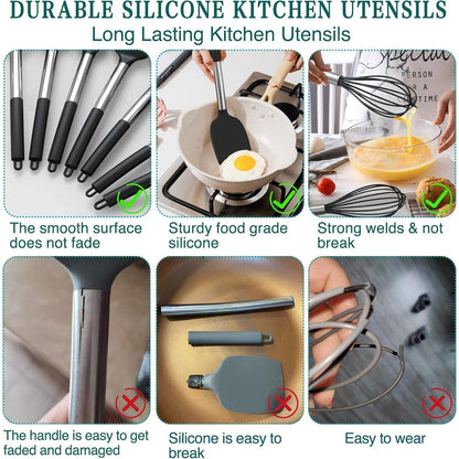 Umite Chef Küchenutensilien-Set 15-teilig Silikon