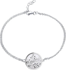 Heiliger Christophorus 925 Sterling Silber Armband Antik Religiöser