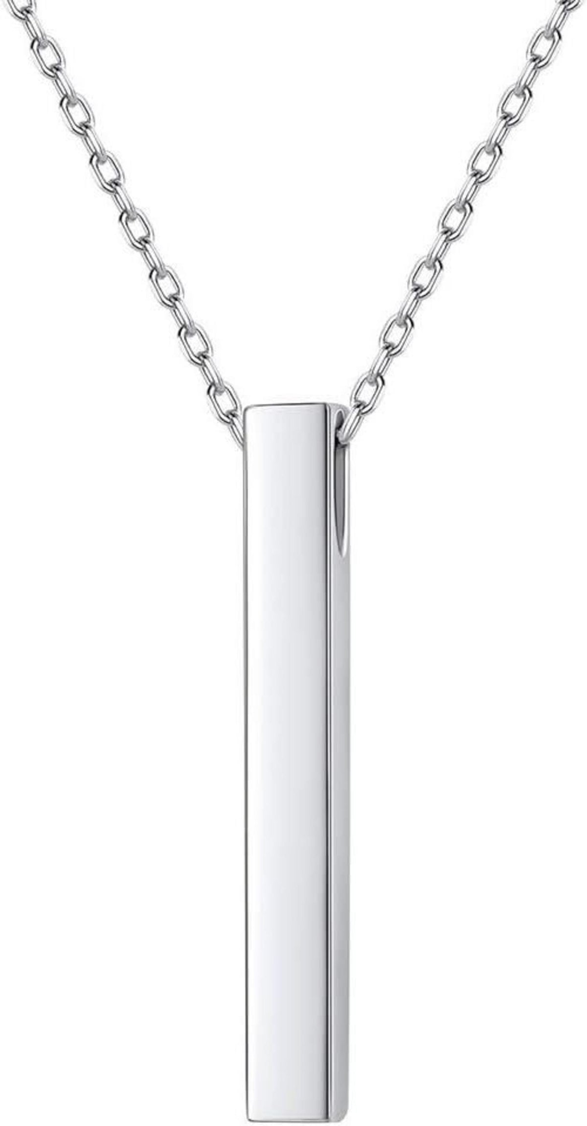 U7 Quader Stab Collier Damen Mädchen Edelstahl vergoldet Fancy Stein