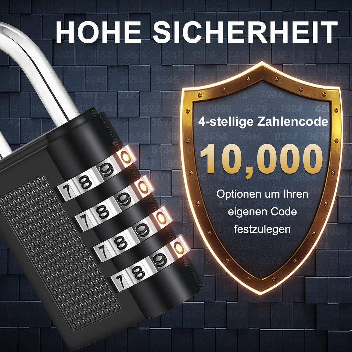 ZHEGE Zahlenschloss 4 stellig für Fitnessstudio und
