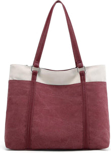 Damen Handtasche Canvas Schultertasche Casual Groß Shopper Elegant