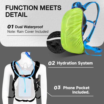 Fahrradrucksack 30L Wasserdichter Ultraleicht Damen Herren