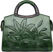 Damen Handtasche Klassische Blumenprägung Umhängetasche PU-Leder