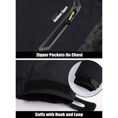 Herren Winterjacke Warm Gefüttert Wasserdicht Skijacke Schwarz M