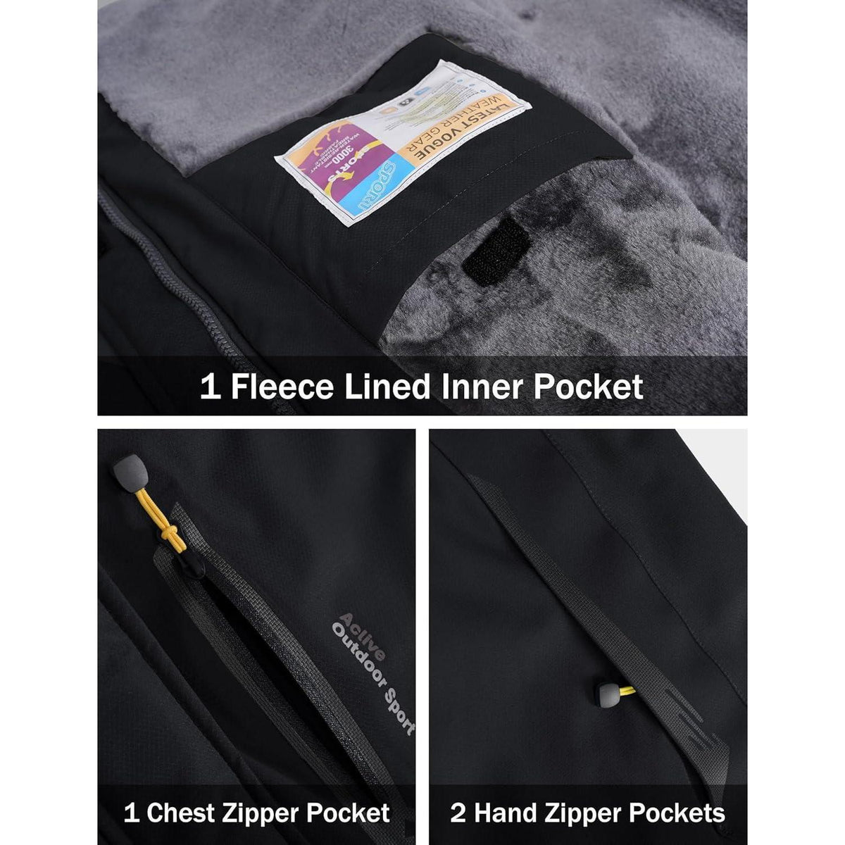 Winterjacke Herren Warm Gefüttert Wasserdicht Skijacke XL