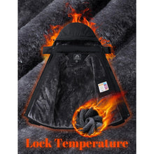 Herren Winterjacke Warm Gefüttert Wasserdicht Skijacke Schwarz S