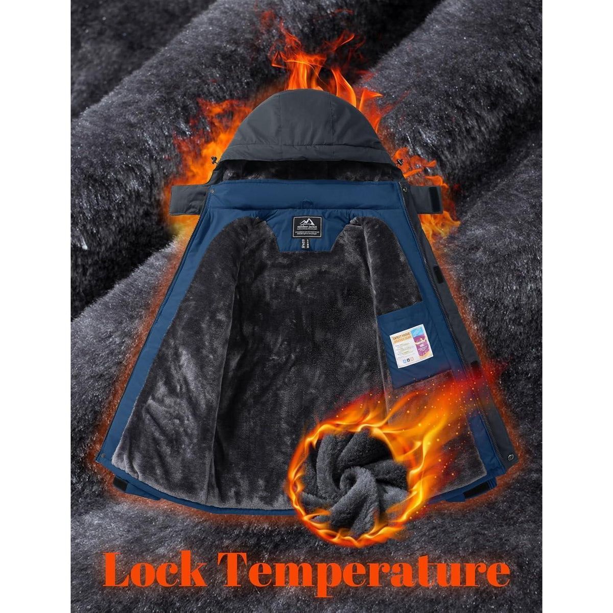 Herren Winterjacke gefüttert wasserdicht – Skijacke XXL