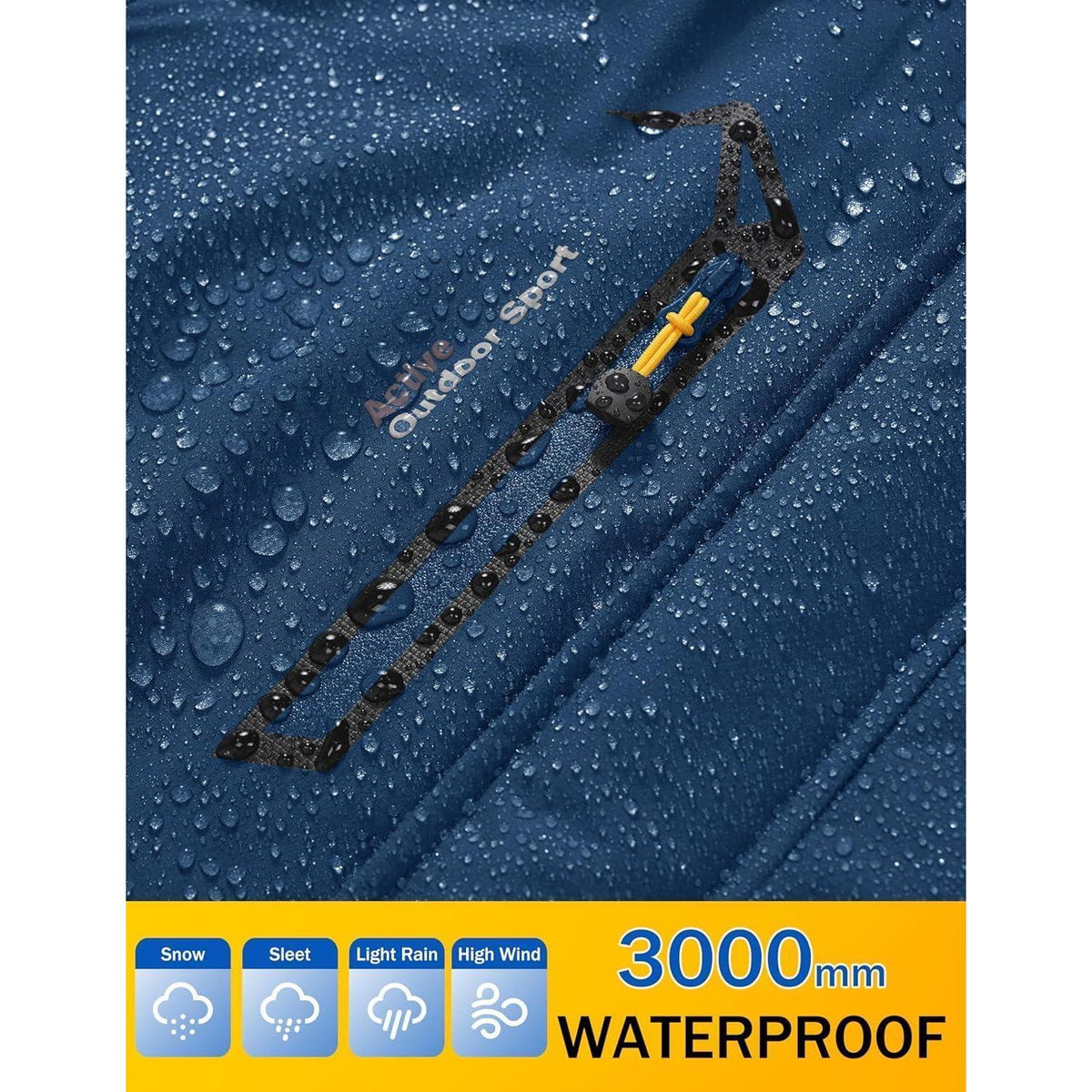 Herren Winterjacke gefüttert wasserdicht – Skijacke XXL