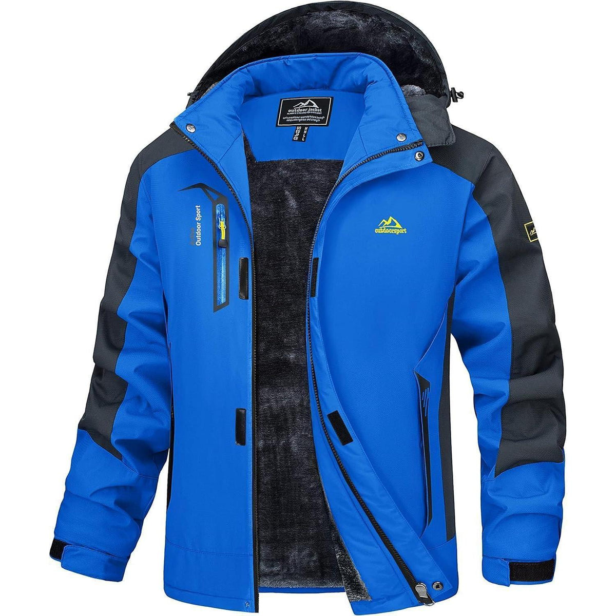 Herren Winterjacke Warm Gefüttert Wasserdicht Skijacke Blau 3XL