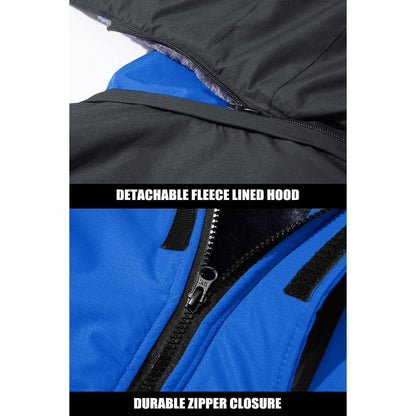 Herren Winterjacke Warm Gefüttert Wasserdicht Skijacke Blau M