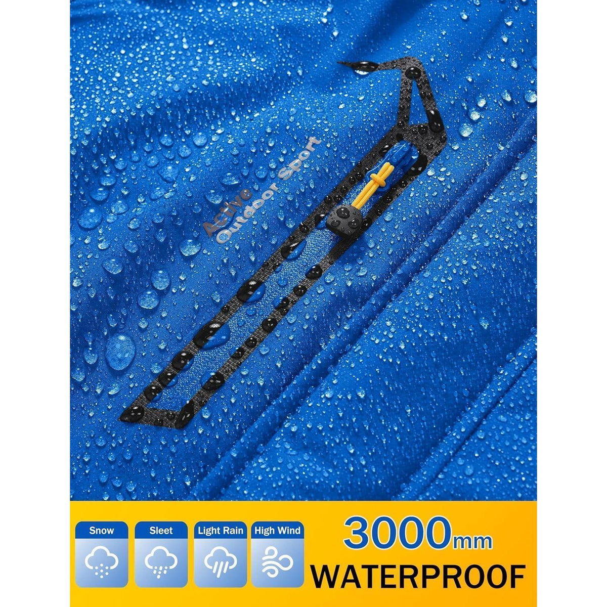 Warme Herren Winterjacke mit abnehmbarer Kapuze Blau XXL