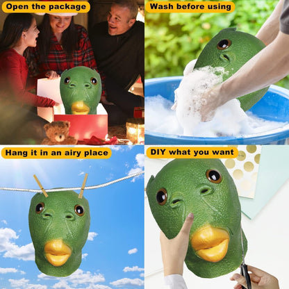 molezu Halloween Fisch Maske Latex Party Tier Animal Grün