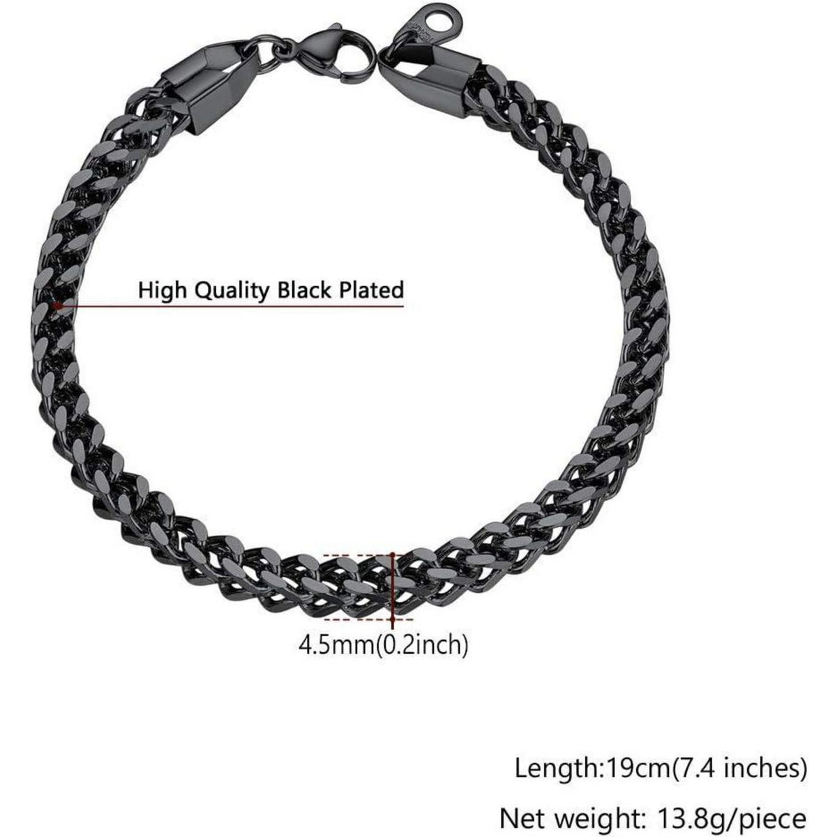 Franco Kette Armband Edelstahl/Vergoldet 3-6mm Breit 19/21cm
