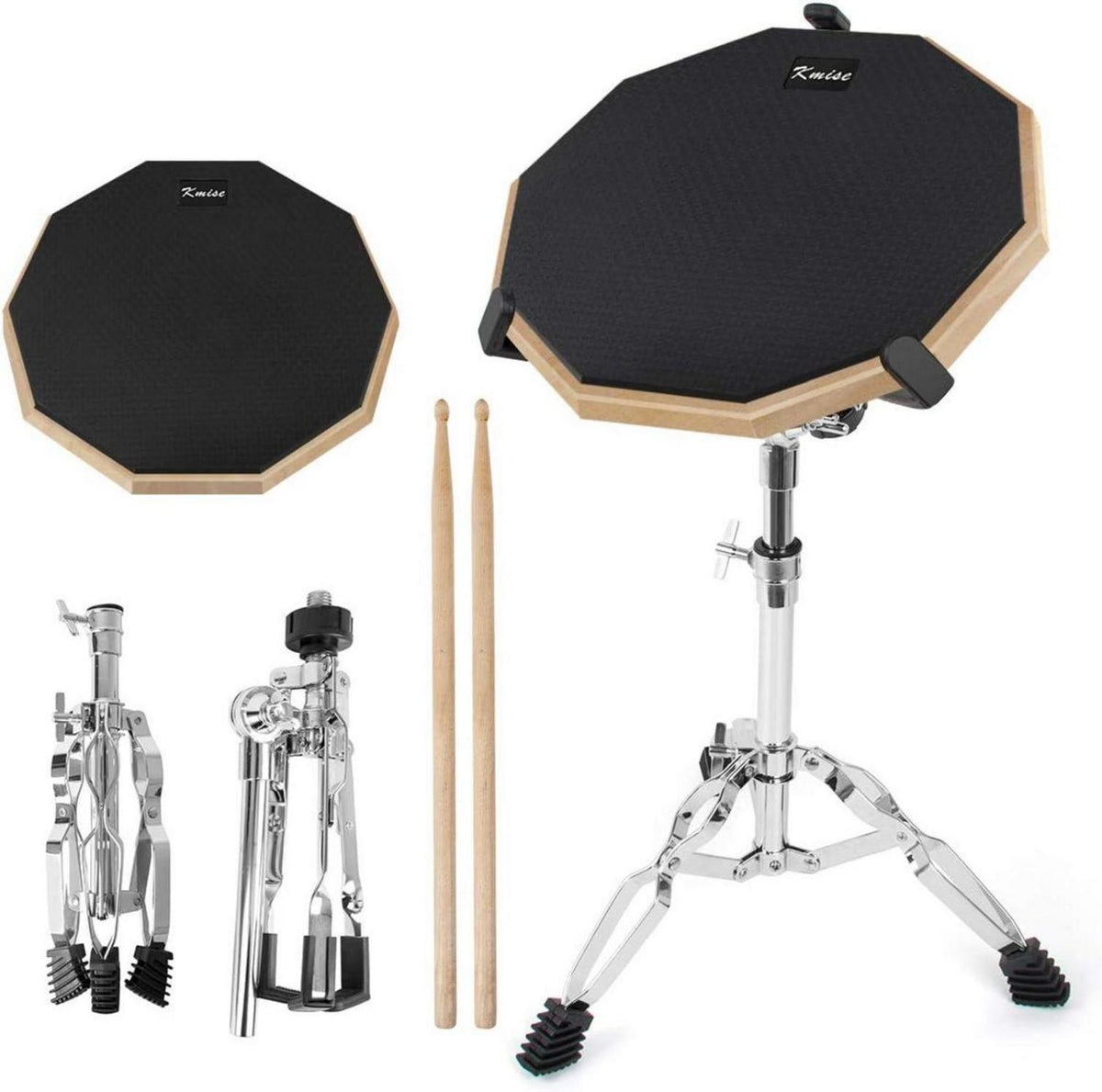 12-Zoll Übungs Drum Pad mit Snare Drum Stand und Sticks