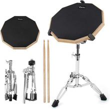 12-Zoll Übungs Drum Pad mit Snare Drum Stand und Sticks