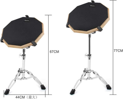 12-Zoll Übungs Drum Pad für Erwachsene Kinder mit Snare Drum Stand und