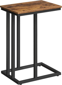 Beistelltisch C-förmig Industrie-Stil Vintagebraun Schwarz