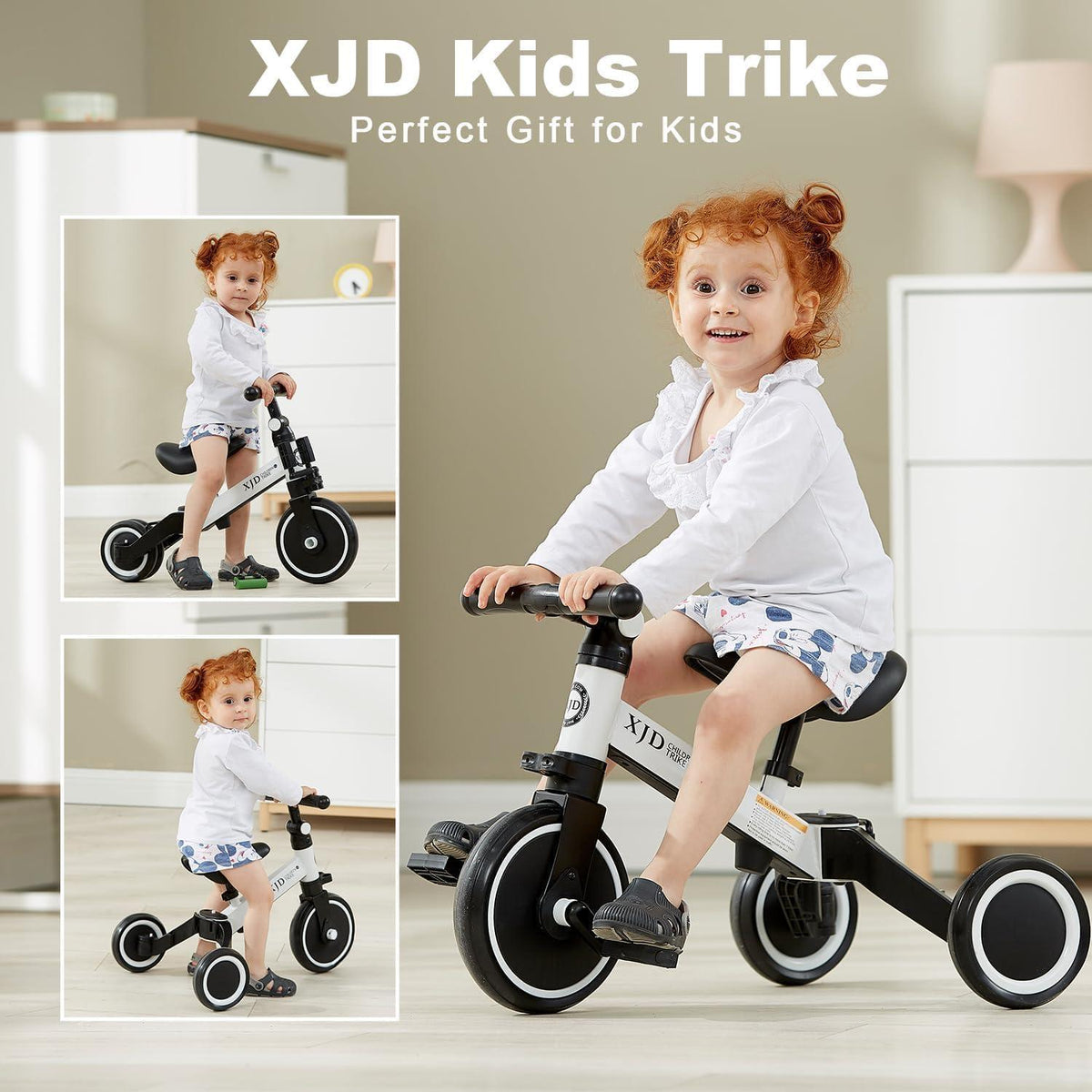 Kinder Dreirad Laufrad Verstellbarer Sitz abnehmbares Pedal 10-36 Monate