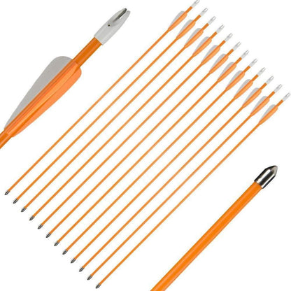 Huntingdoor 12 Stück Fiberglaspfeile 28/26 Zoll Bogen Pfeile