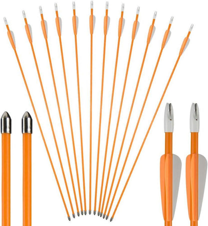 Huntingdoor Fiberglaspfeile 28/26 Zoll Anfänger Bogenschießen Orange