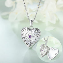 925 Sterling Silber Herzfoto Medaillon Kette Damen - Vintage
