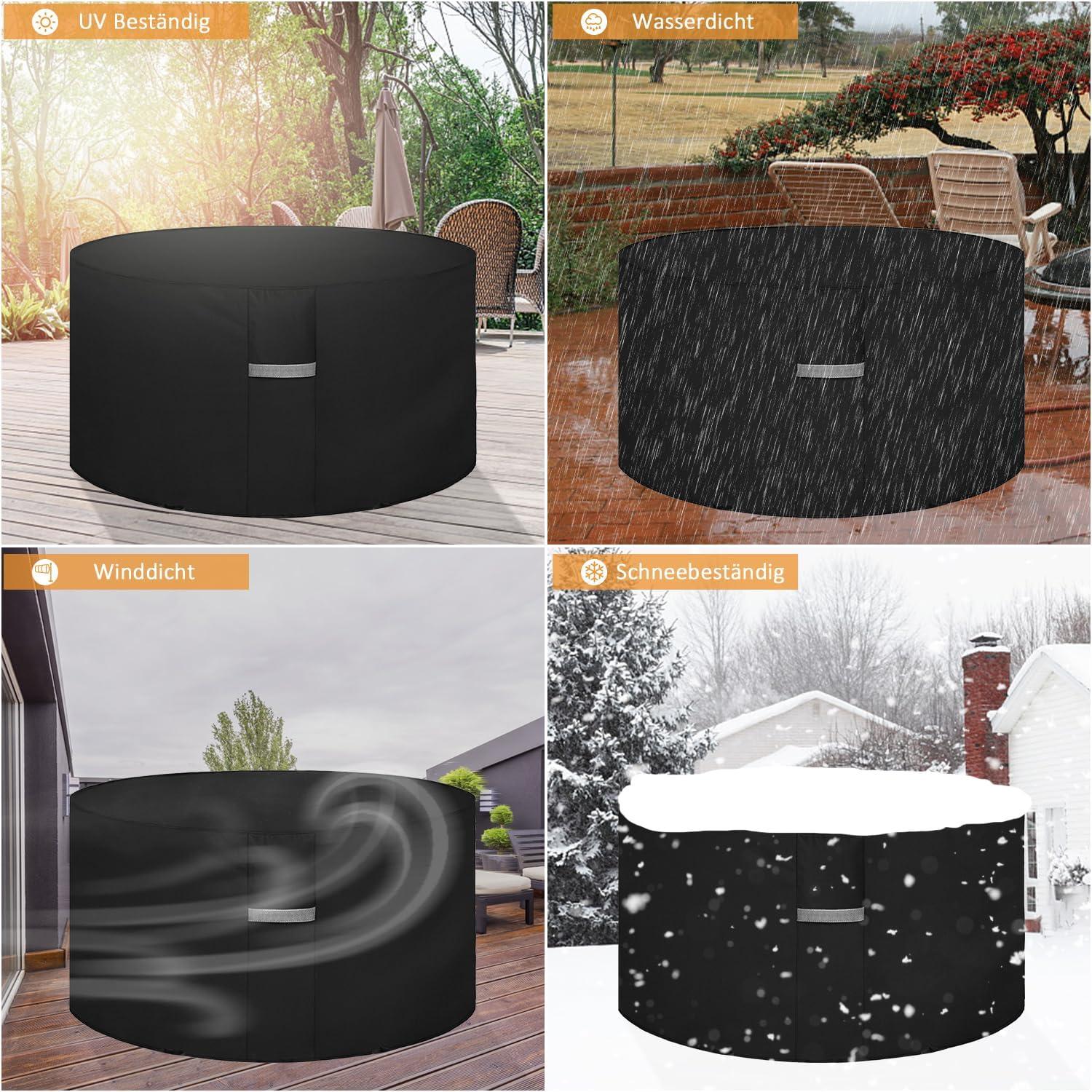 Dokon Gartenmöbel Abdeckung 600D Oxford Stoff Rund