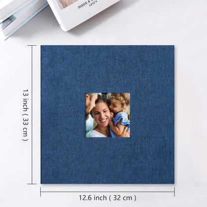 Selbstklebendes Fotoalbum Leinen 33x32cm Blau 120 Seiten für 600 Fotos