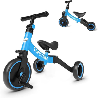 Laufrad 5-in-1 Kinderdreirad Lauffahrrad für 1-4 Jahre Blau